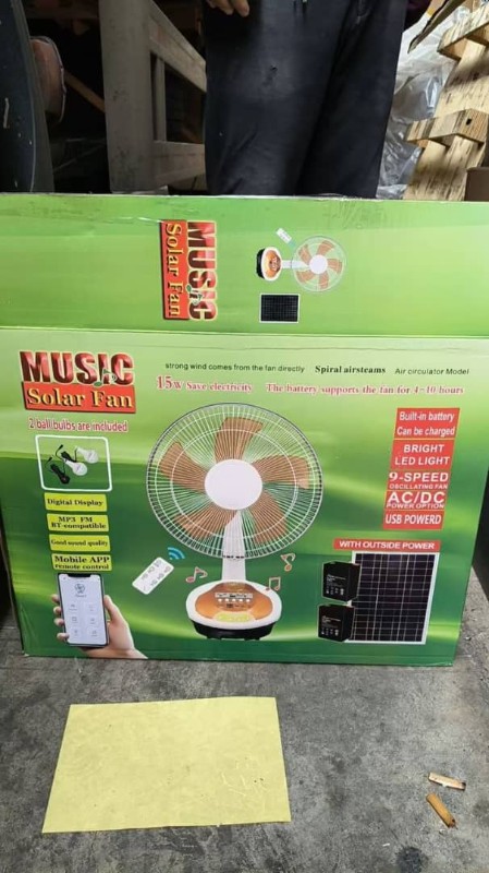 Music Solar Fan with LED Light 