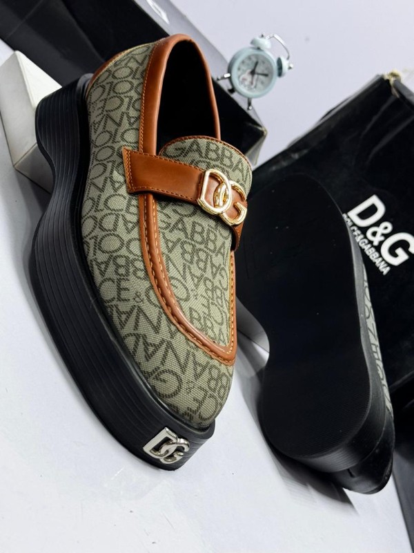 D&G Platform Loafers with Logo Print