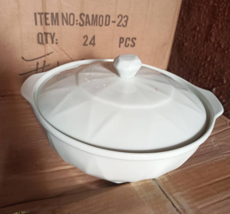 White Ceramic Casserole Dish with Lid 10 packs