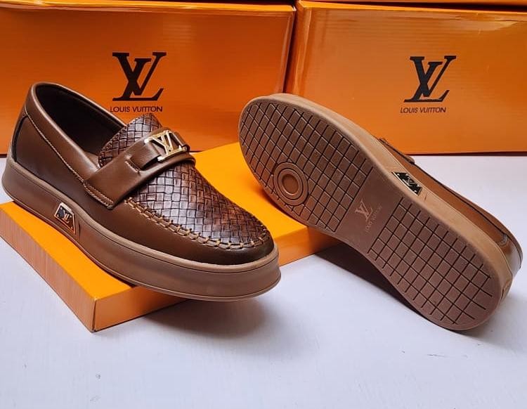 Louis Vuitton Brown Woven Loafers