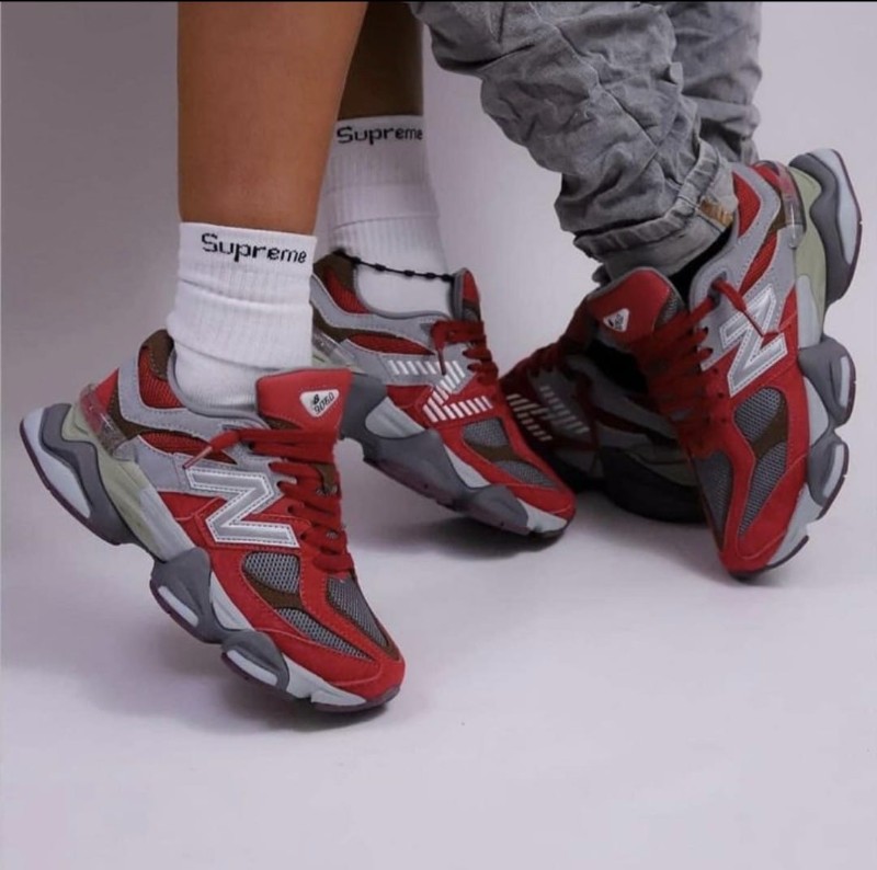 New Balance 9060 Red Grey Sneakers