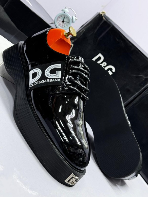 Dolce & Gabbana Patent Leather Platform Derby Shoes