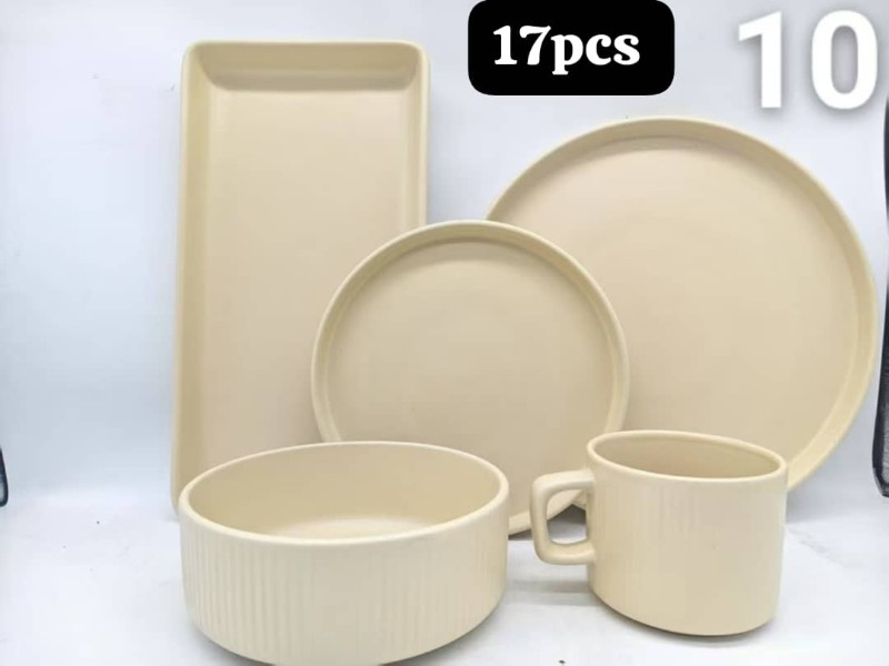 Beige Ceramic Dinnerware Set